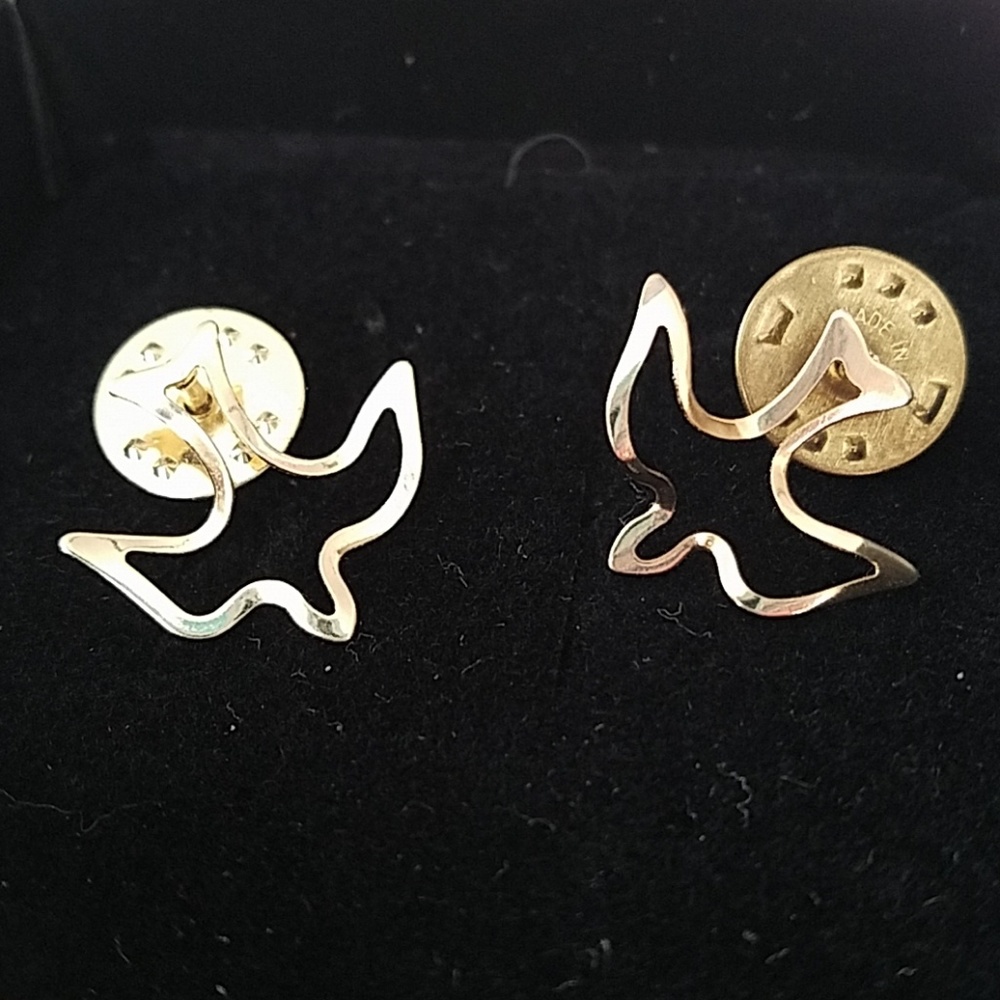 Gold Dove lapel pins...set of 2